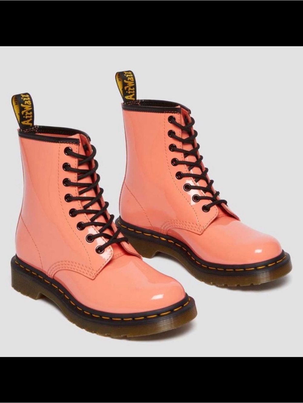 Dr. Martens 1460 Patent  Leather Coral Women’s Combat Boots Size 6 NEW